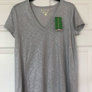 Lilly Pulitzer Seaspray Gray Etta Tee Shirt S NWT